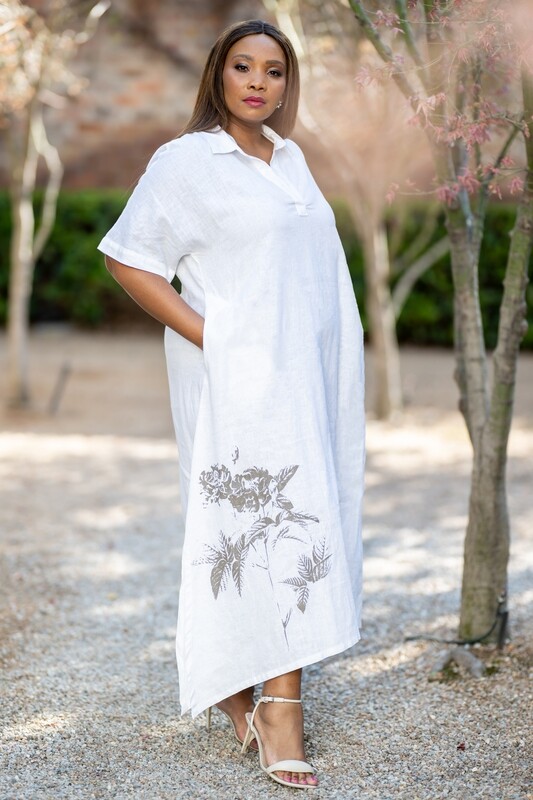Mastik  White Grey Print style dress