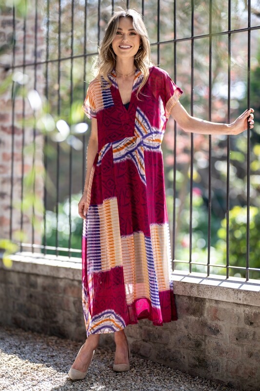 Mastik 2PC  Multicolor abstract Print style dress with an underdress