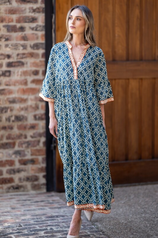 Mastik blue print style dress