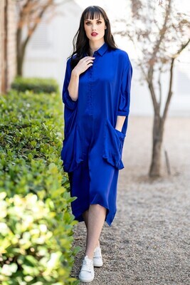 Mastik Shirt Royal Blue Print style dress