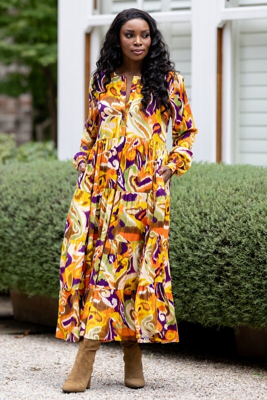 Mastik Fit and flair layered dress