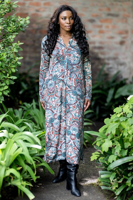 Shirt style button through -paisley