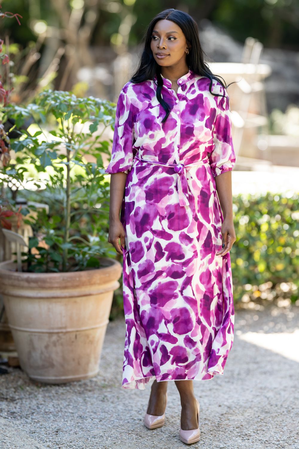 Mastik Purple  tie dye . A line dress