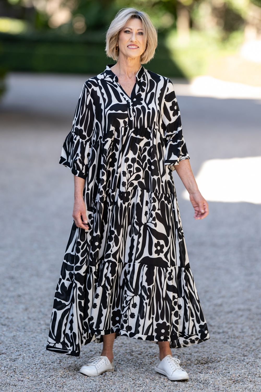 Mastik fir and flair monochrome dress