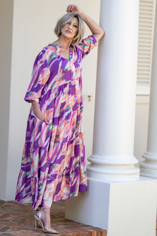 Mastik fit and flair , brushstroke  print