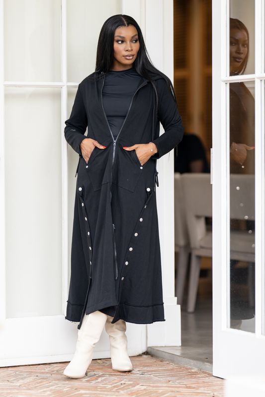 Mastik jacket\dress double zip, hodded with pockets