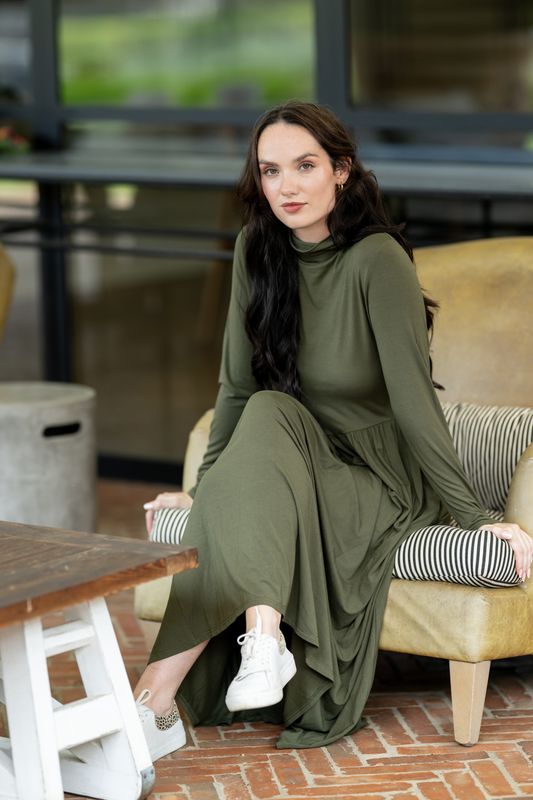 Mastik  fit and flare, crew-neck dress