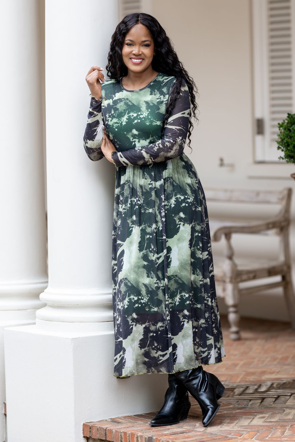 Mastik soft fit and flare Mesh dress