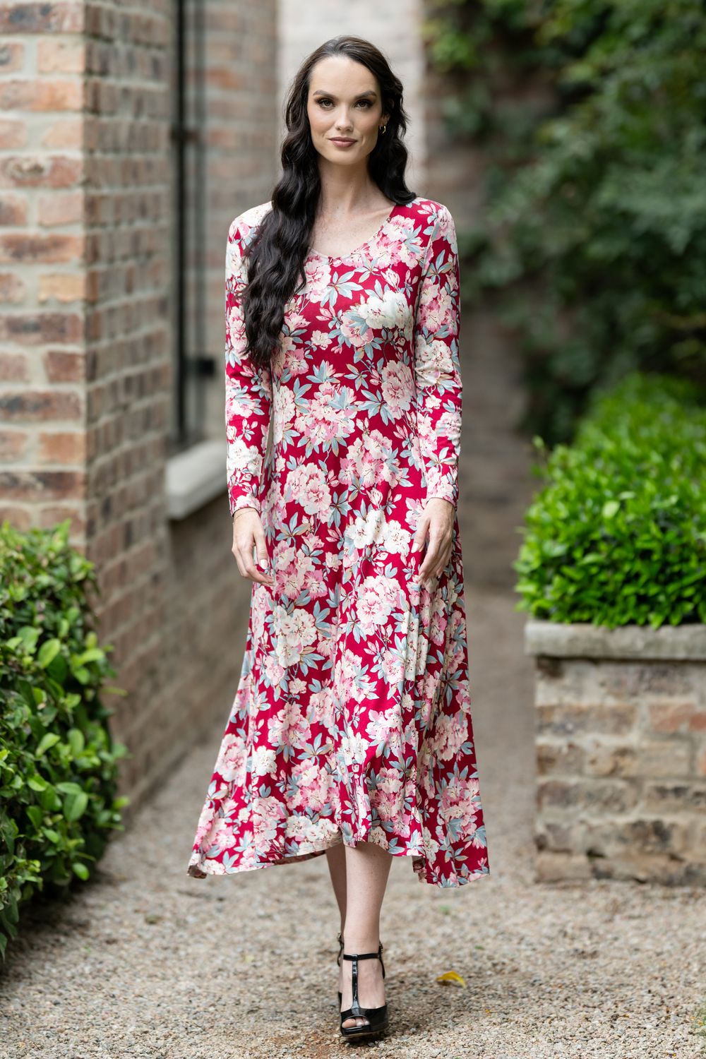 Mastik A line round neck floral dress