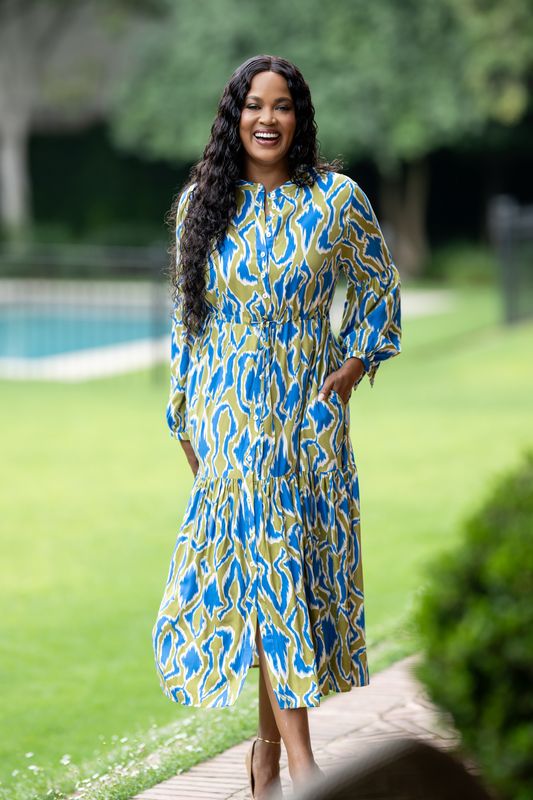 Mastik, fit and flare, button down dress