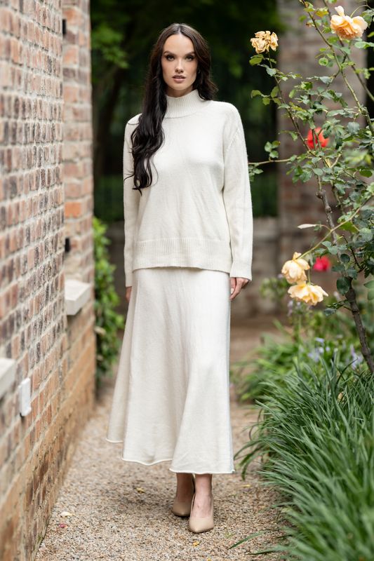 MS25-MK05 A 2pc beige skirt suit