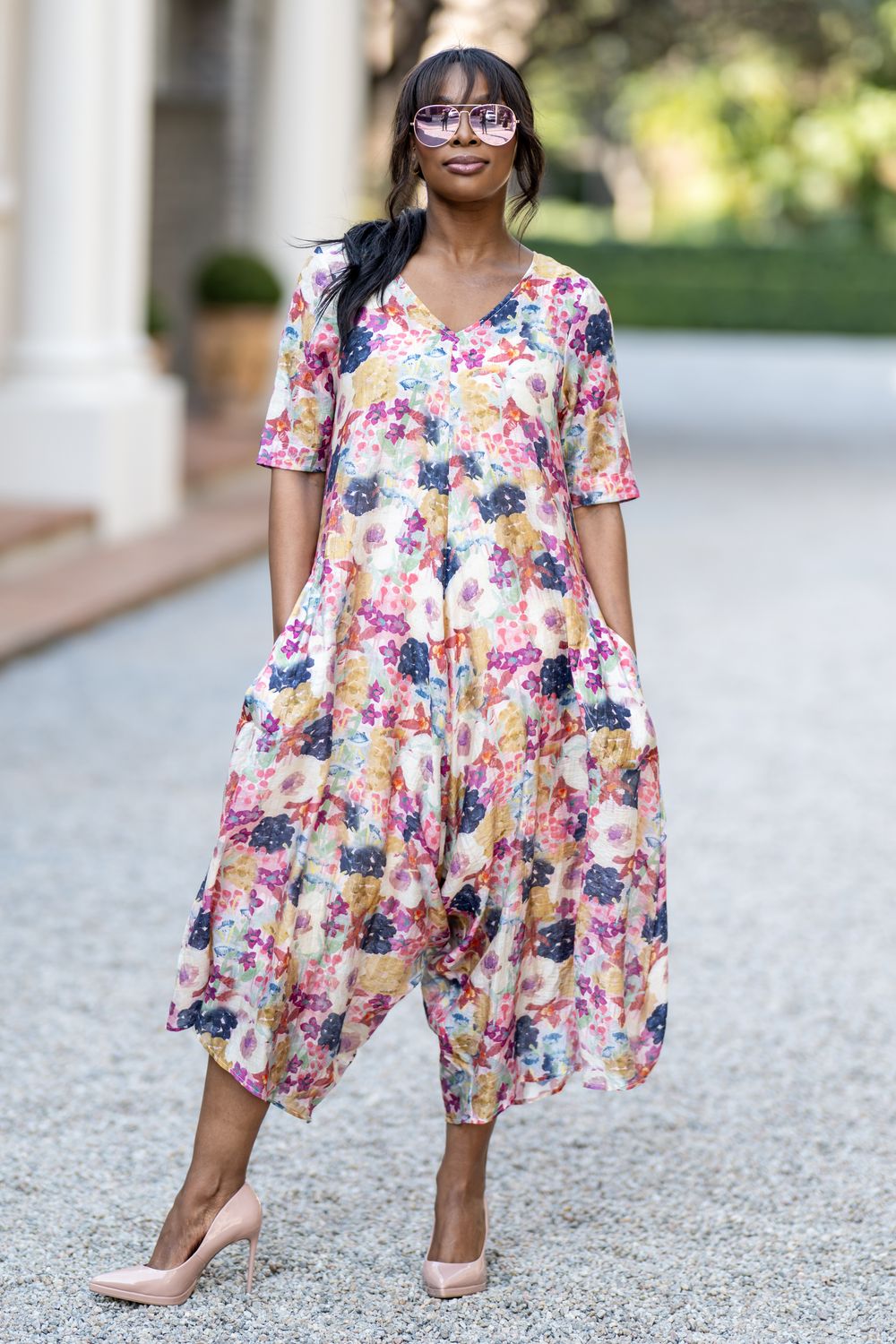 Faded romance jumpsuit dress