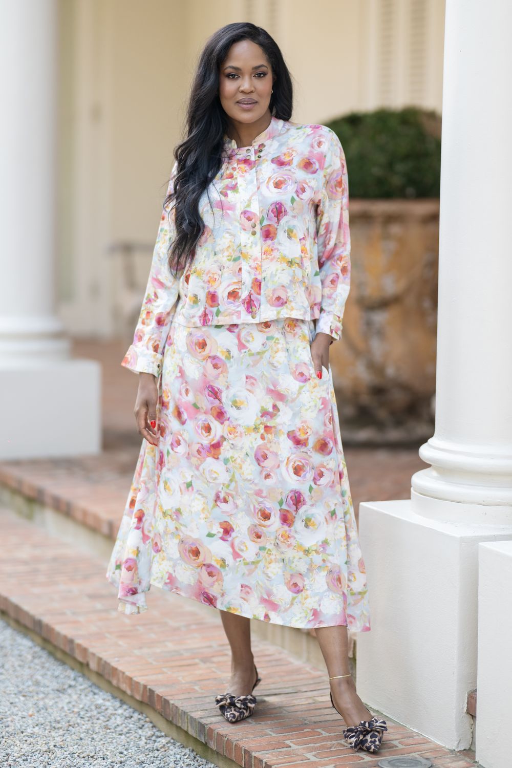 Blushing Garden 2pc skirt and jacket