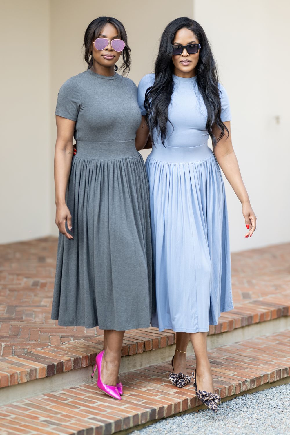 Icy blue  classic 2pc skirt set