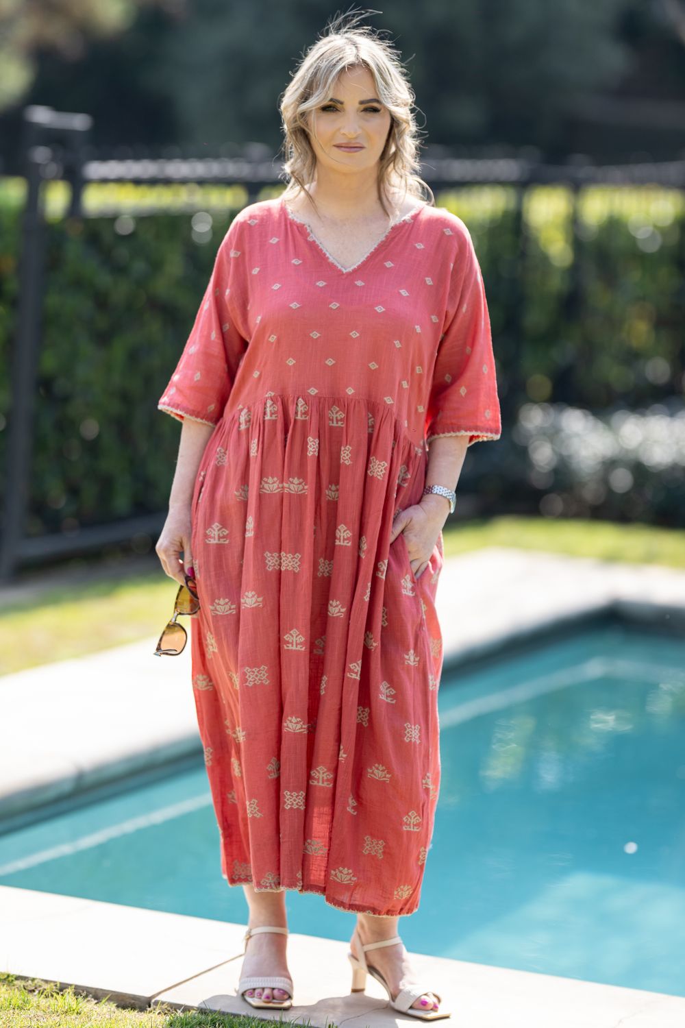 Terracotta empire  waist dress