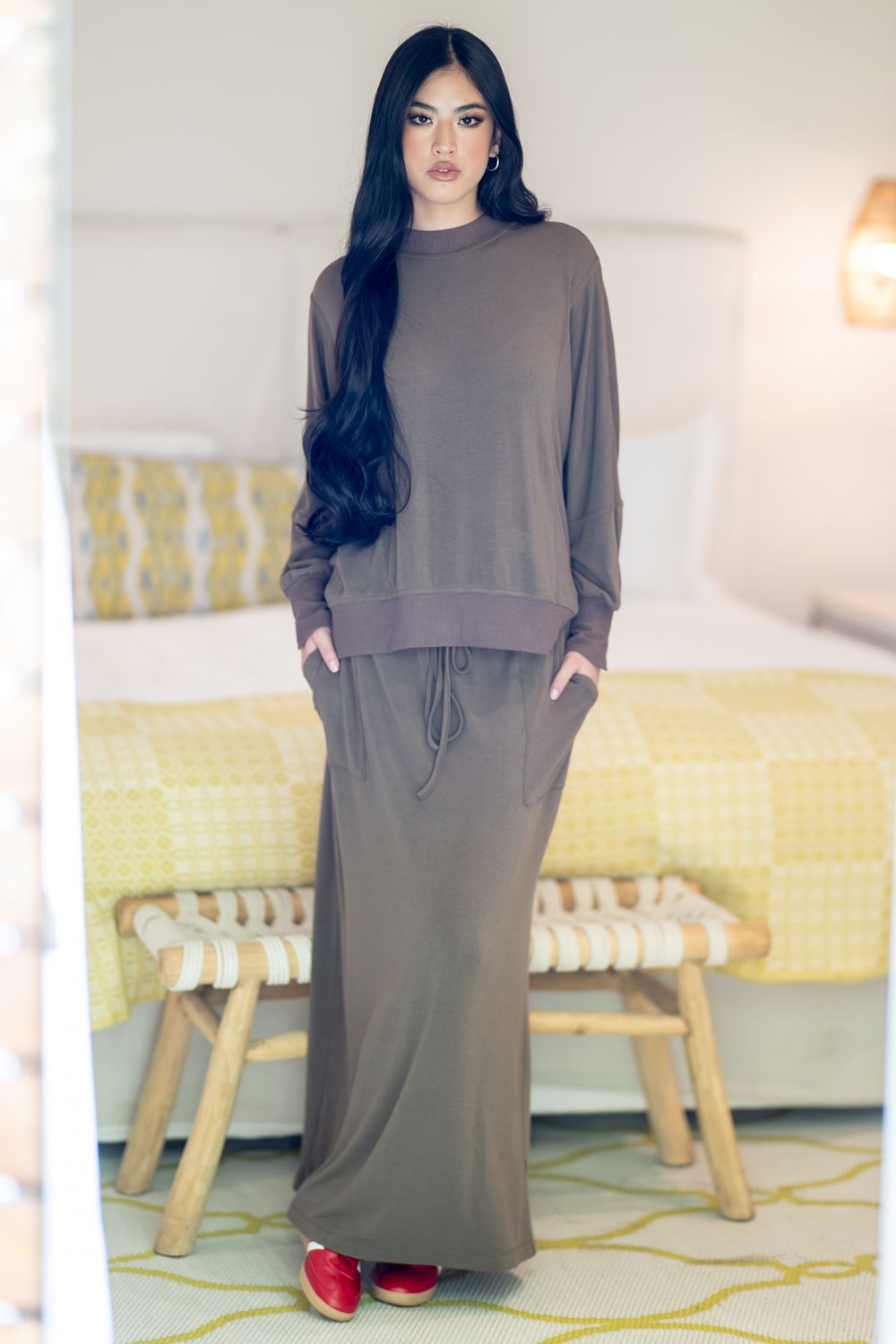 mastik mushroom  2pc lounge skirt set