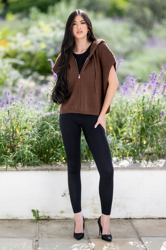 Mastik knit zip up hooded jacket