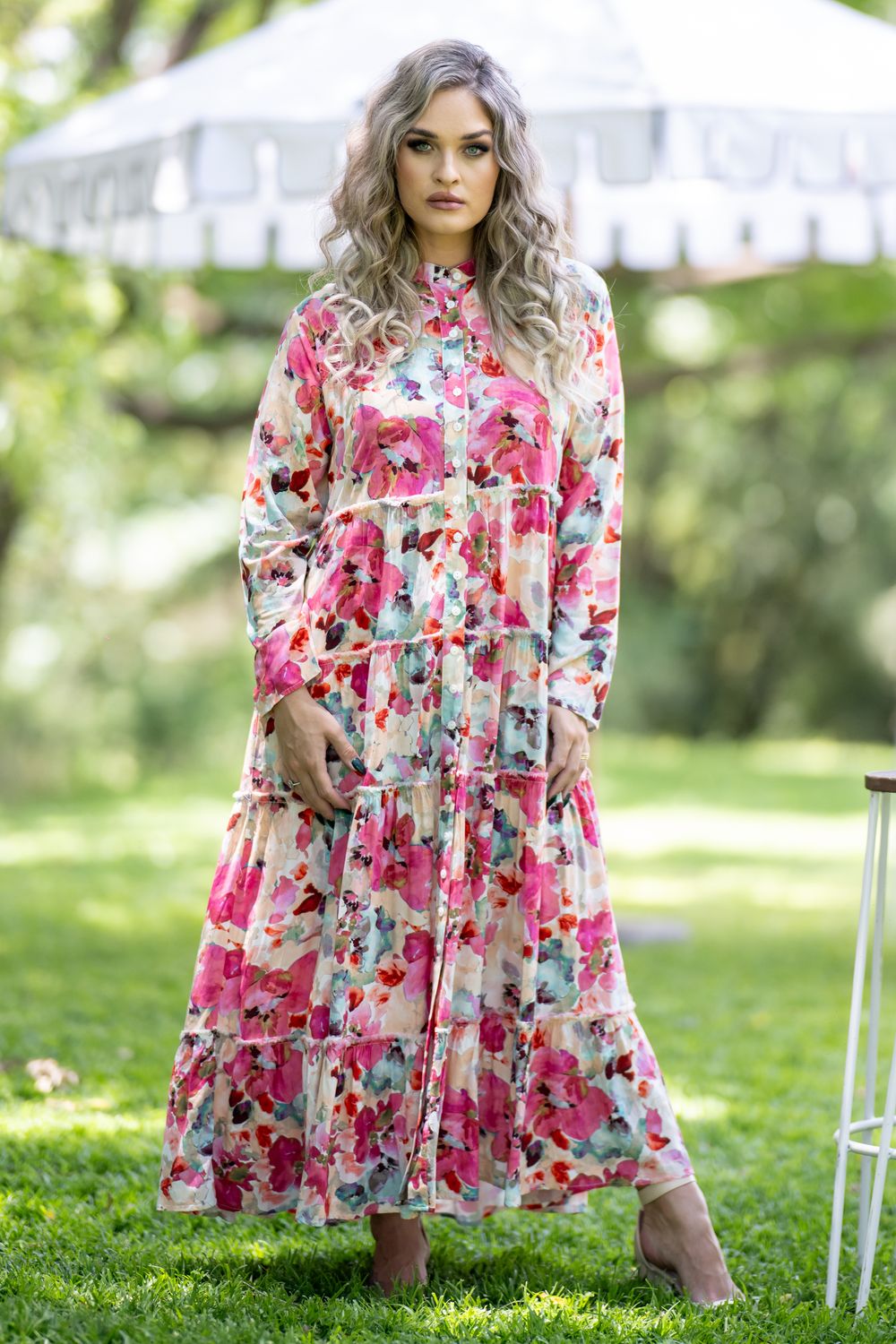 Mastik  sunrise sorbet tiered dress