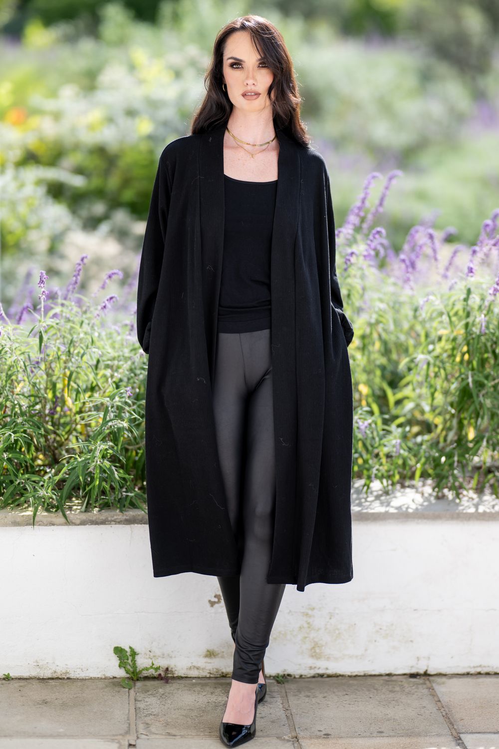 Long line mastik knit coatigan