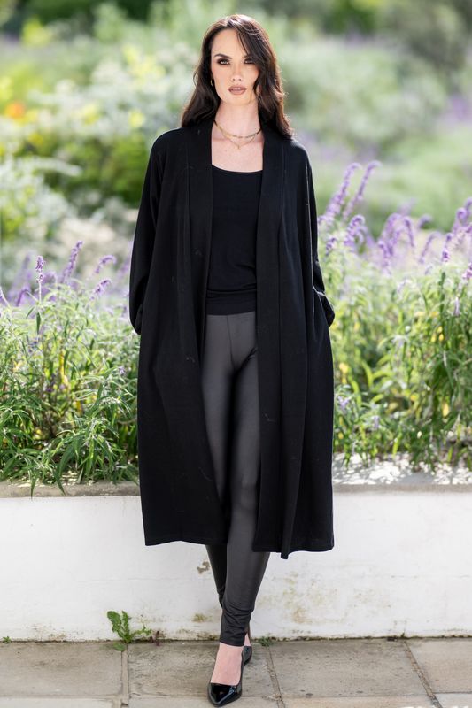 Long line mastik knit coatigan