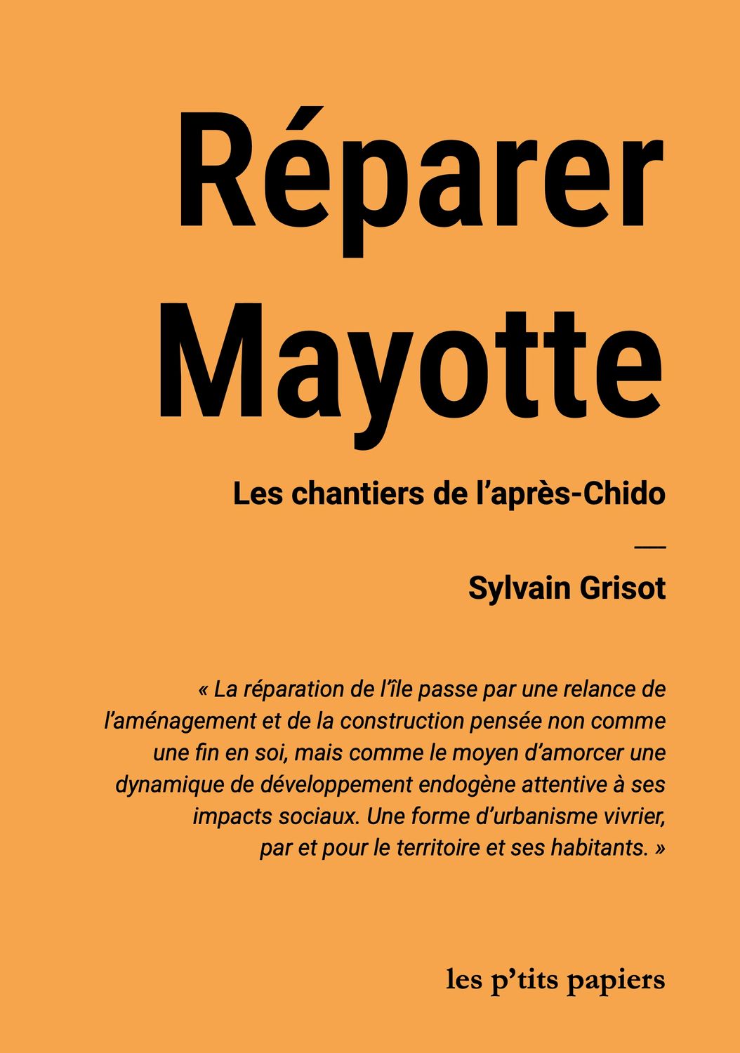 Réparer Mayotte. Les chantiers de l&#39;après-Chido (Sylvain Grisot)