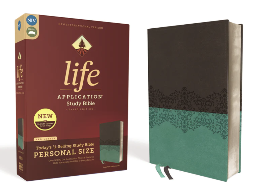 Life Application Study Bible, name: Gray/Teal