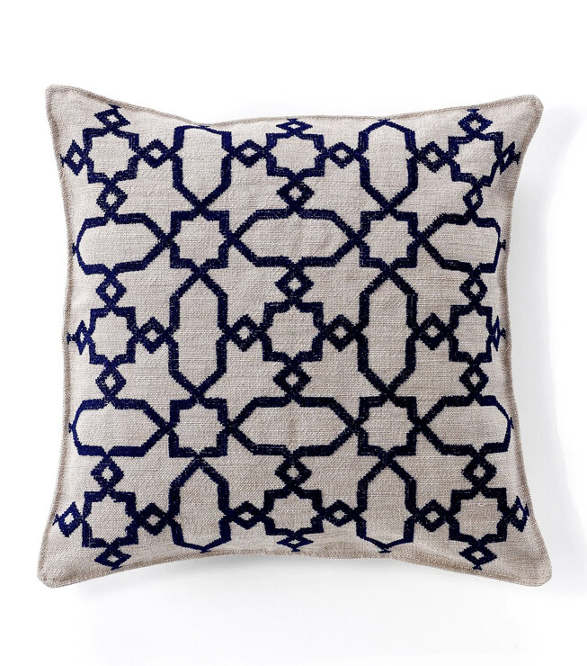 LINEN &amp; COTTON CUSHION COVER KOUTUBIA®, Style: Navy