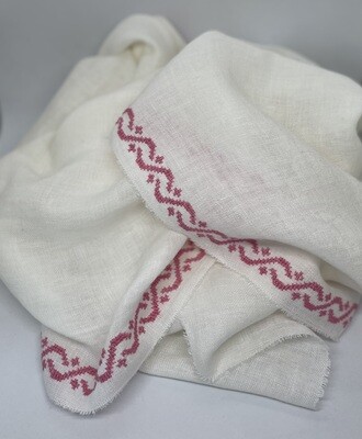 WHITE LINEN SHAWL WAVES
