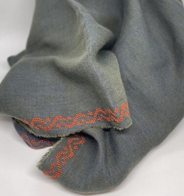 KHAKI LINEN SHAWL WAVES