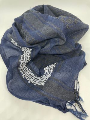 MARY COTTON KEFFIYEH, Style: Navy Black