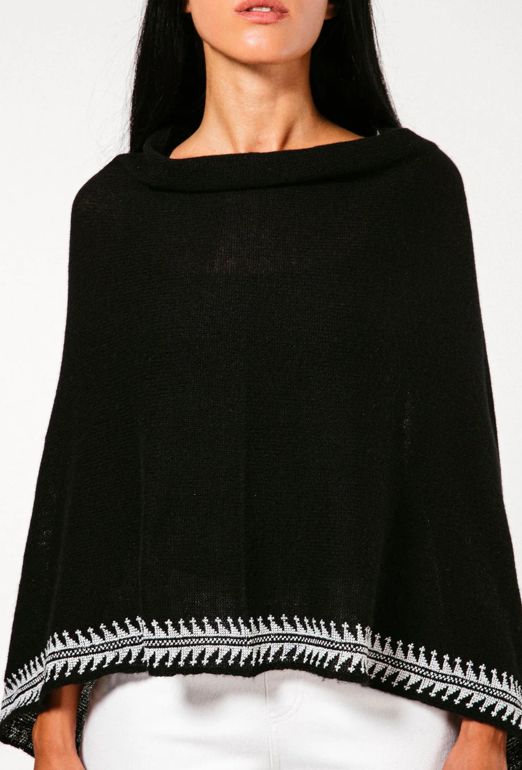 BLACK CASHMERE PONCHO
