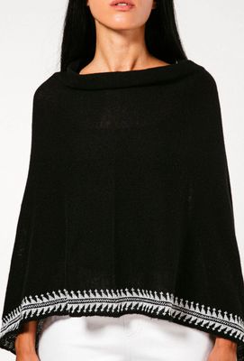 BLACK CASHMERE PONCHO