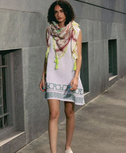 WHITE LINEN DRESS -SHORT SLEEVELESS