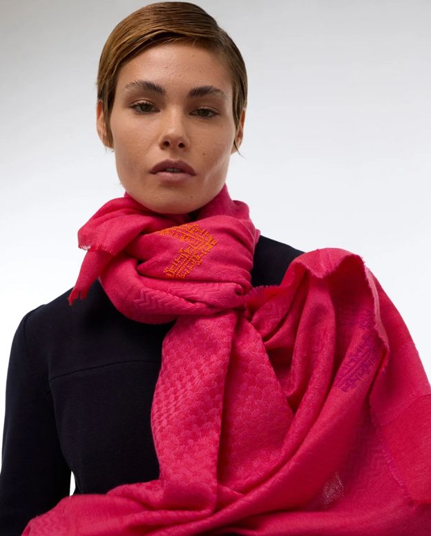 MERINO WOOL &amp; SILK KEFFIYEH SHAWL