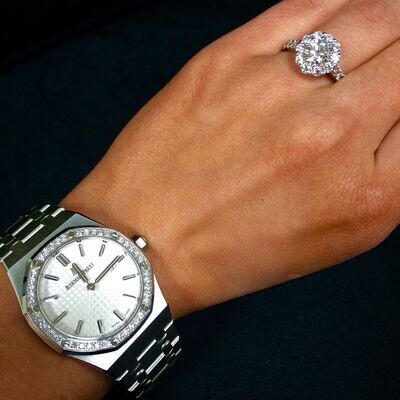 Audemars Piguet Royal Silver/brilliant-cut diamonds