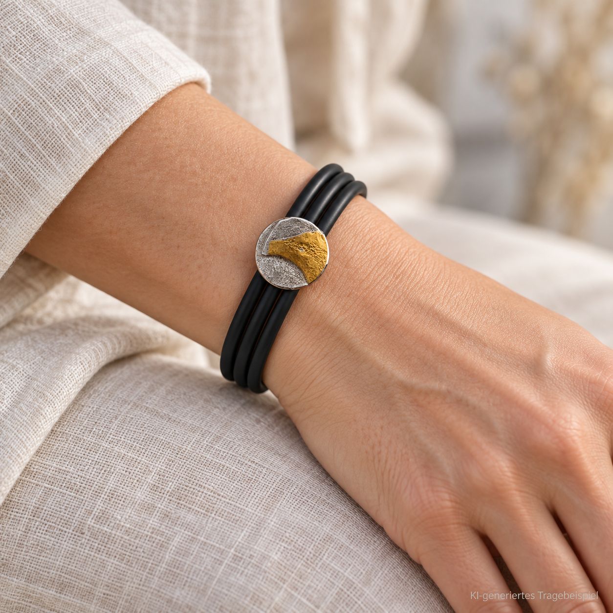 Goldglanzkautschuk-Armband
