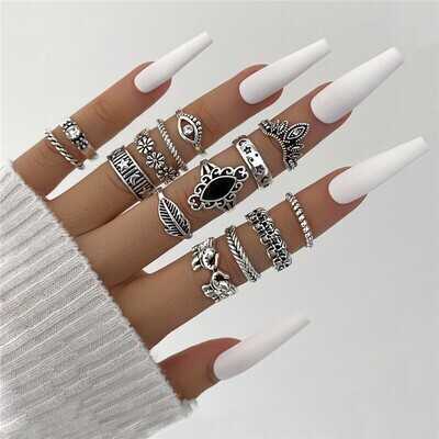 Modyle Gothic Silver Color Tai Chi Rings for Women