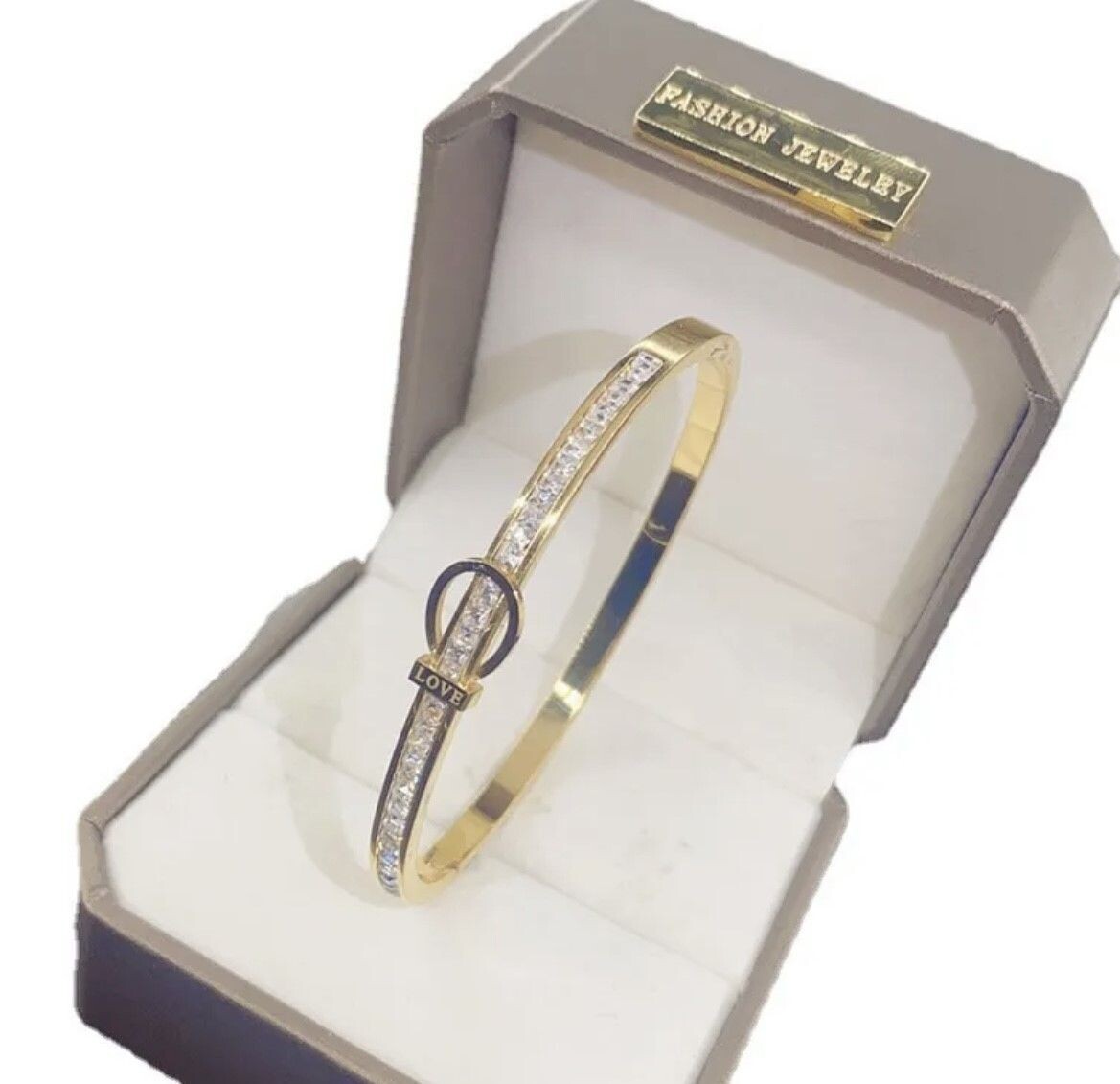 Gold love bangle