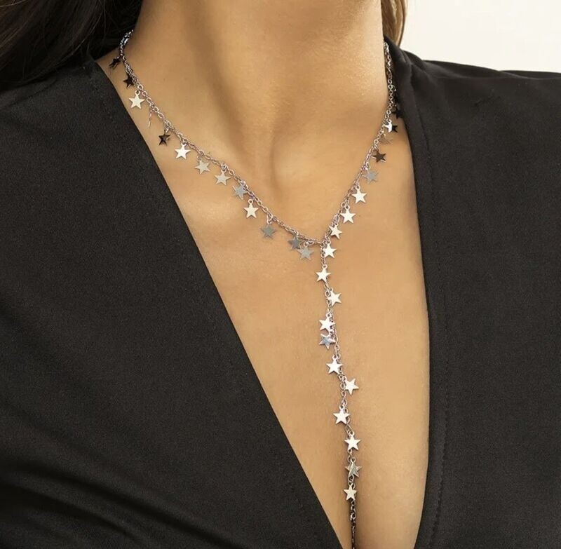 Silver or gold  star necklace