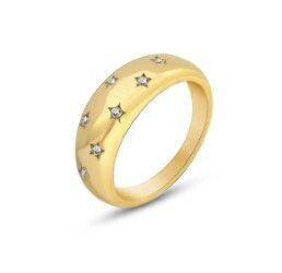18K Gold plated ring with rhinestones