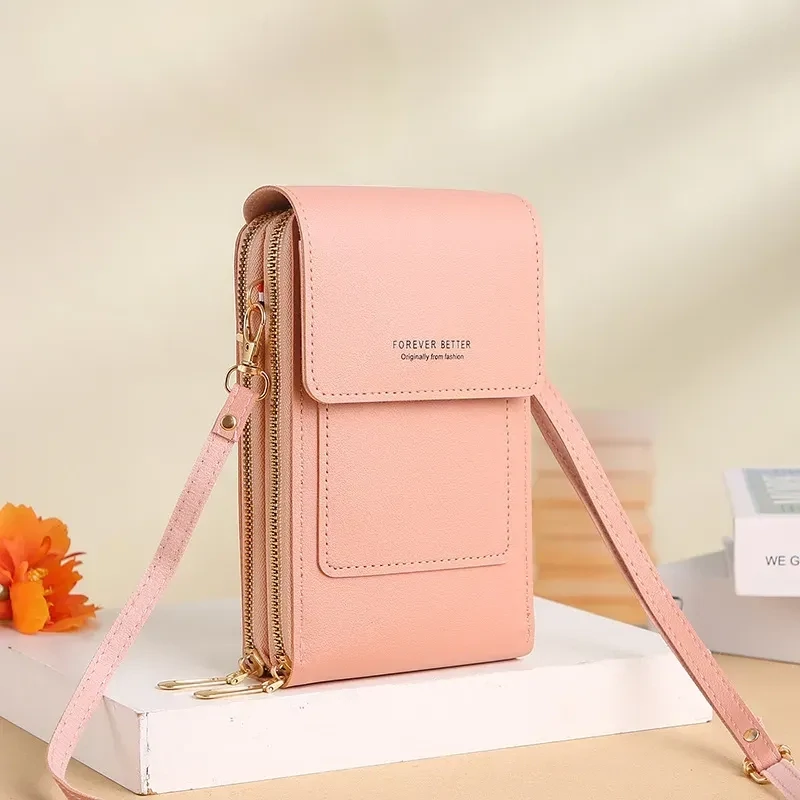 Various colours - Crossbody touch screen phone bags, Crossbody touch screen phone bag: Pink Crossbody touch screen phone bag