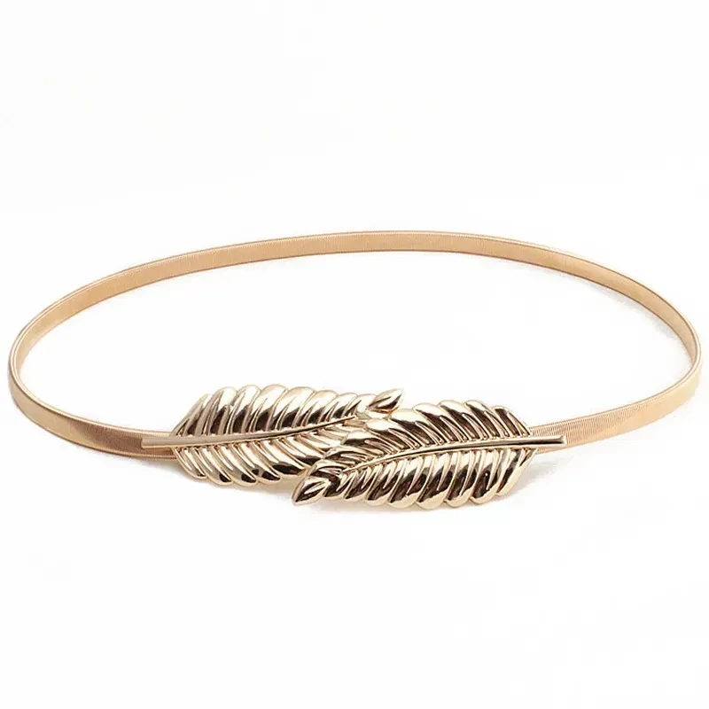 Available in gold and silver - Grecian style leaf stretch belt, Grecian style leaf belt: Gold