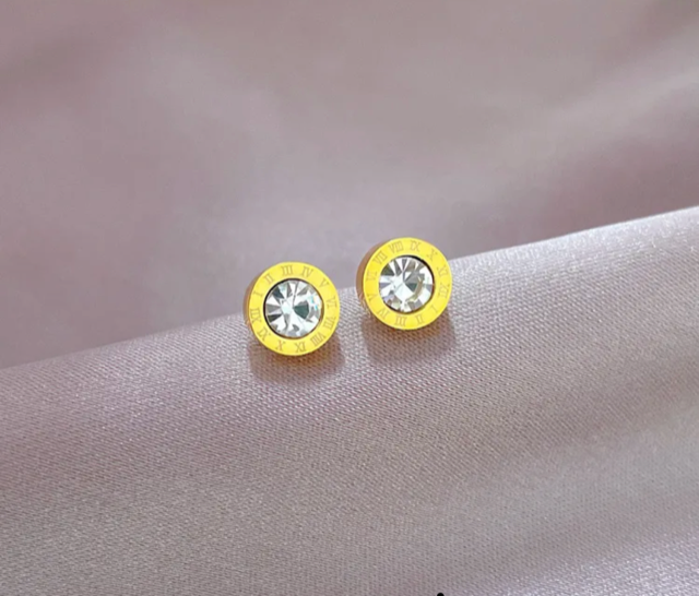 Zircon Roman Numeral Studs