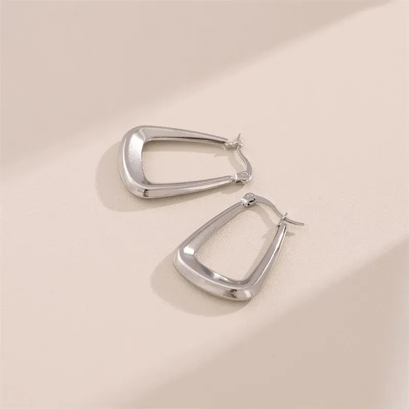 Silver Square Hoops