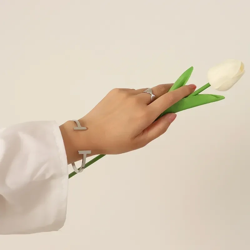 Silver T Bangle
