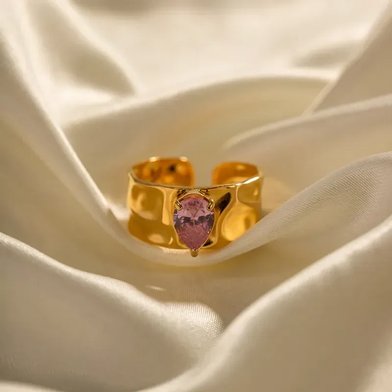 Pink Gem Gold Ring