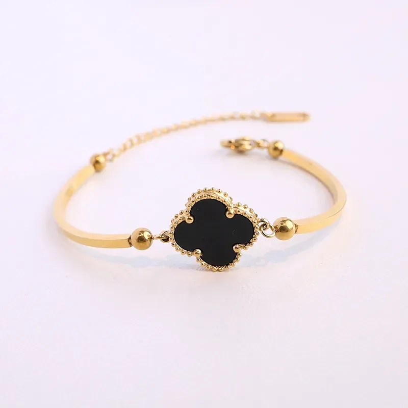 Single Black Clover Bracelet