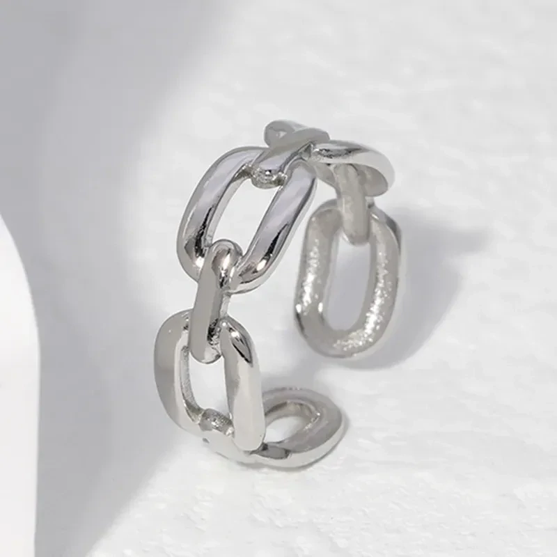 Silver or Gold Chain style Ring, Colour: Silver