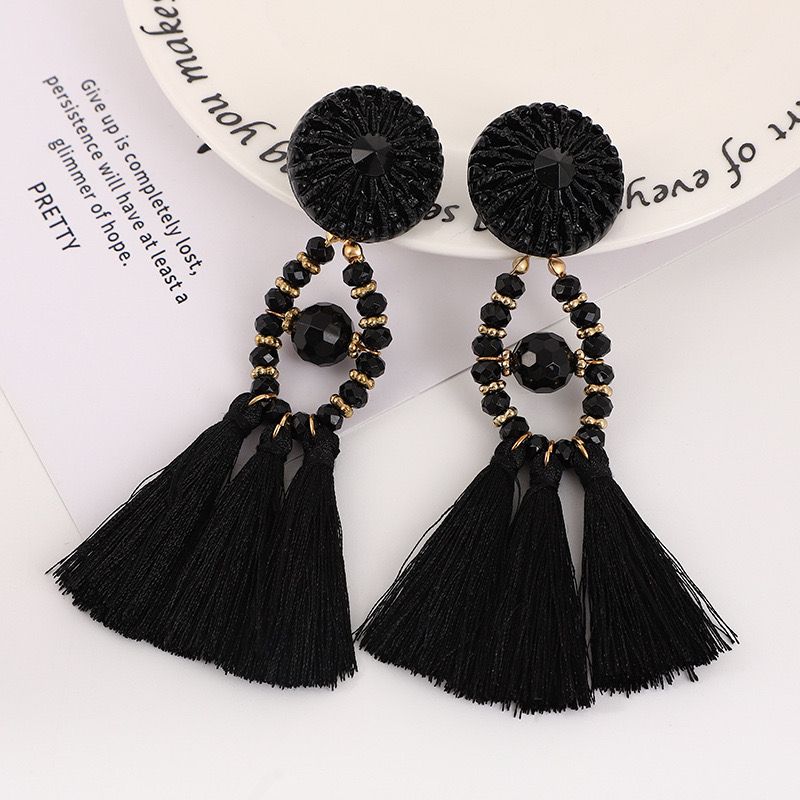 Black Tassel Earrings