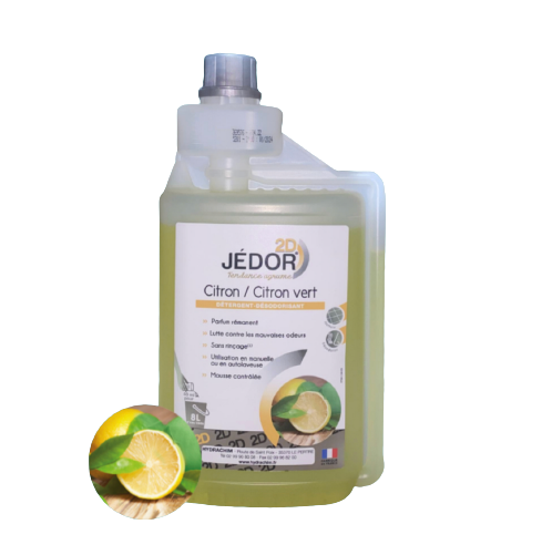 Jédor 2D Citron / Citron vert Nettoyant sols et surfaces, Désodorisant